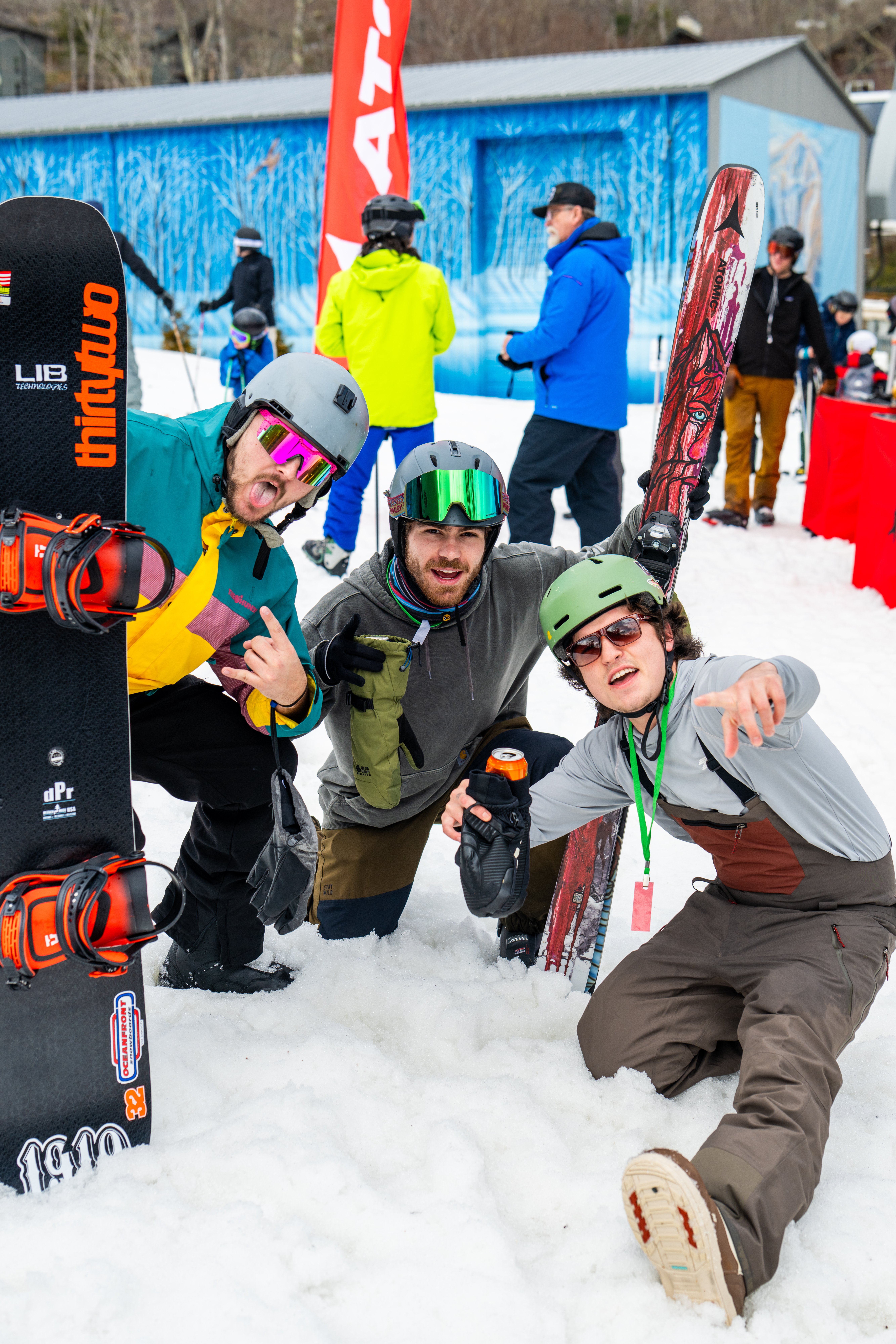 Team Alpine staff having fun on the mountain